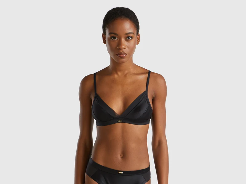 Reggiseno a triangolo in tessuto lucido