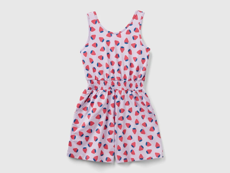 Tuta corta con pattern fragole
