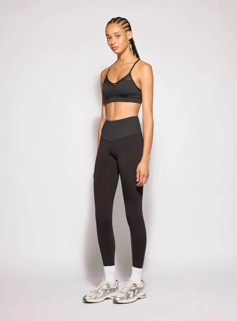 Leggings shaping sportivi a vita alta tinta unita