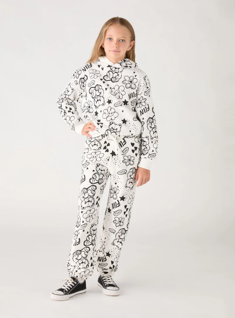 Pantaloni tuta lunghi con stampa graffiti