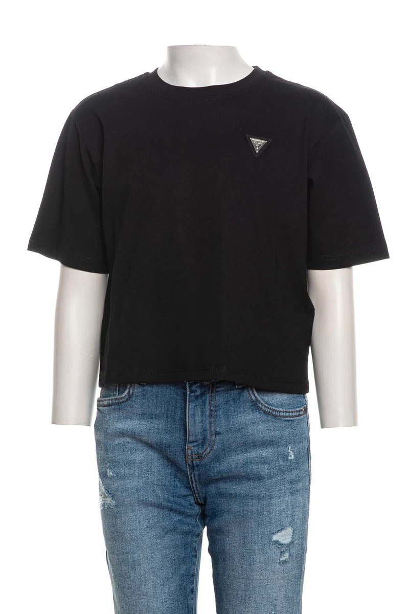 T Shirt Guess Ovr Tri Tee Da Bambina Nera