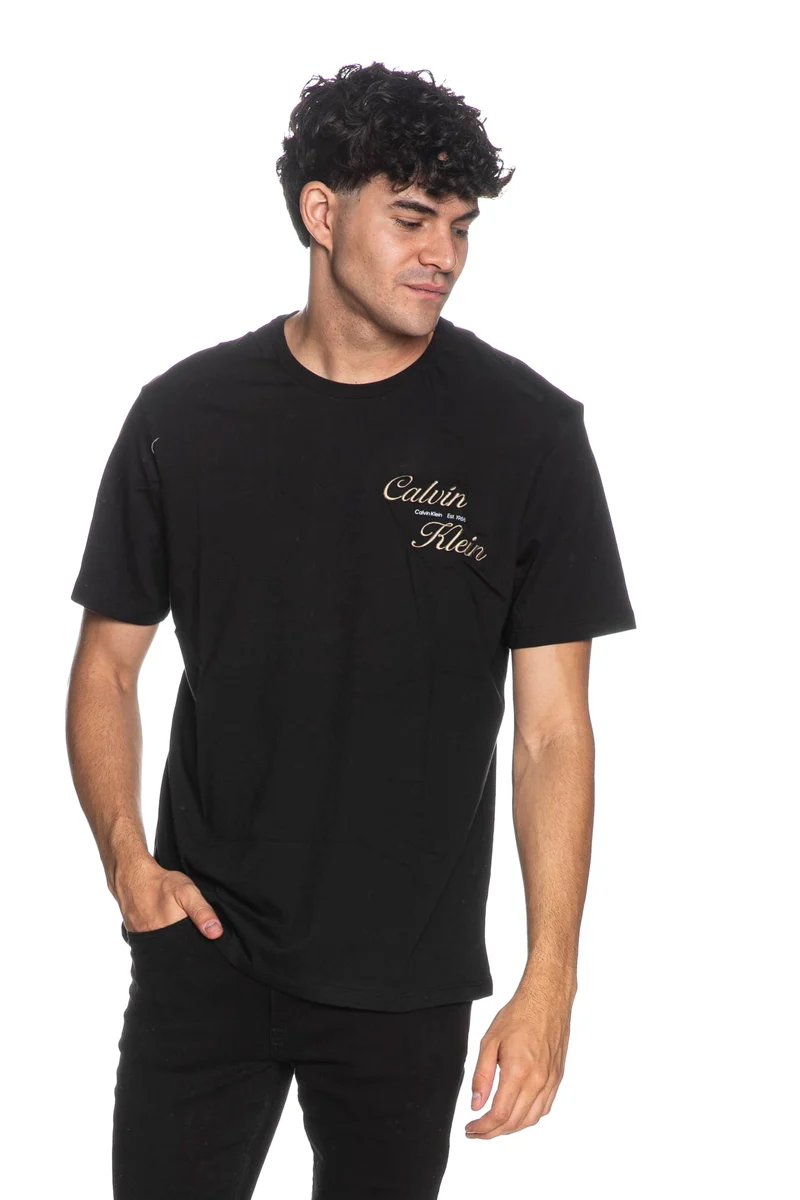 T Shirt Calvin Klein Ss 30s Eu Resrt Da Uomo Nera