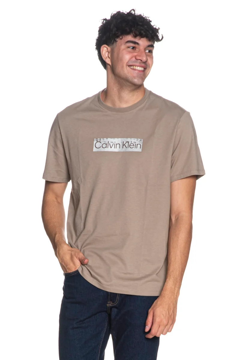 T Shirt Calvin Klein Ss 30s Eu Spw Mtl Da Uomo Tortora