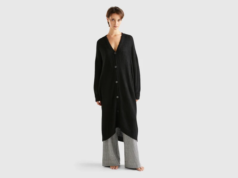 Cardigan lungo in misto lana
