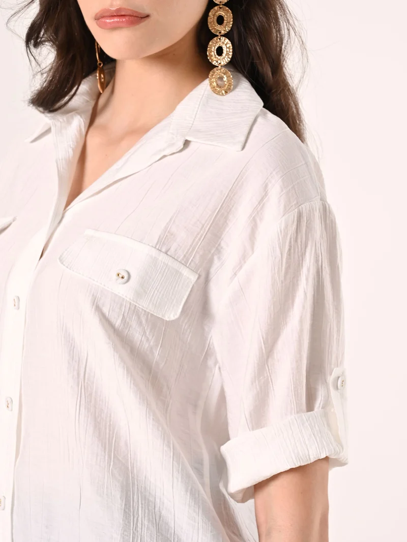 Camicia effetto Goffrato in Misto Viscosa
