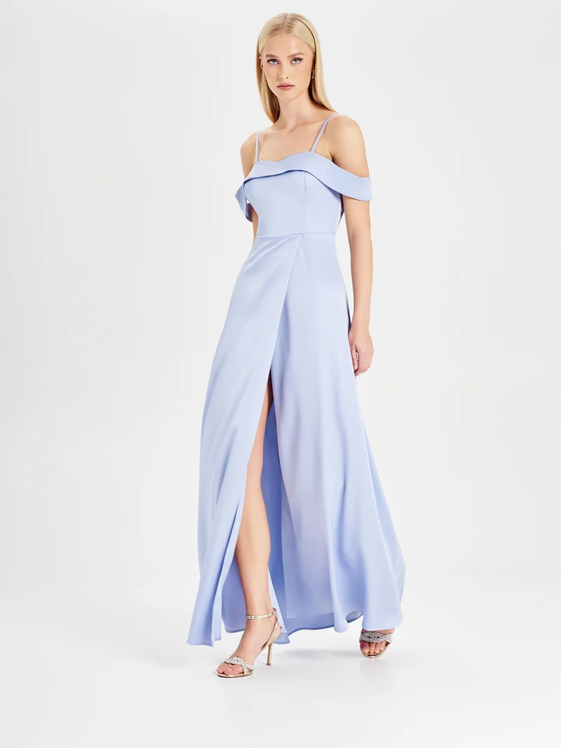 Abito Rinascimento atelier Azzurro con Spalle Scoperte