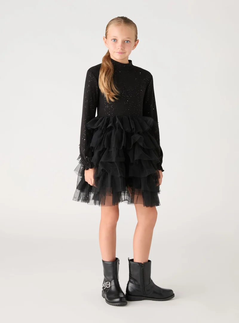 Vestito principessa con glitter e balze