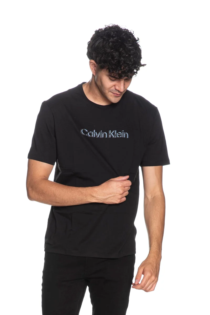 T Shirt Calvin Klein Ss 30s Eu Spw Puff Da Uomo Nera