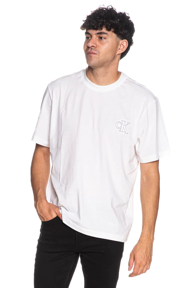 T Shirt Calvin Klein Ss 30s Easy Mono Tee Da Uomo Bianca