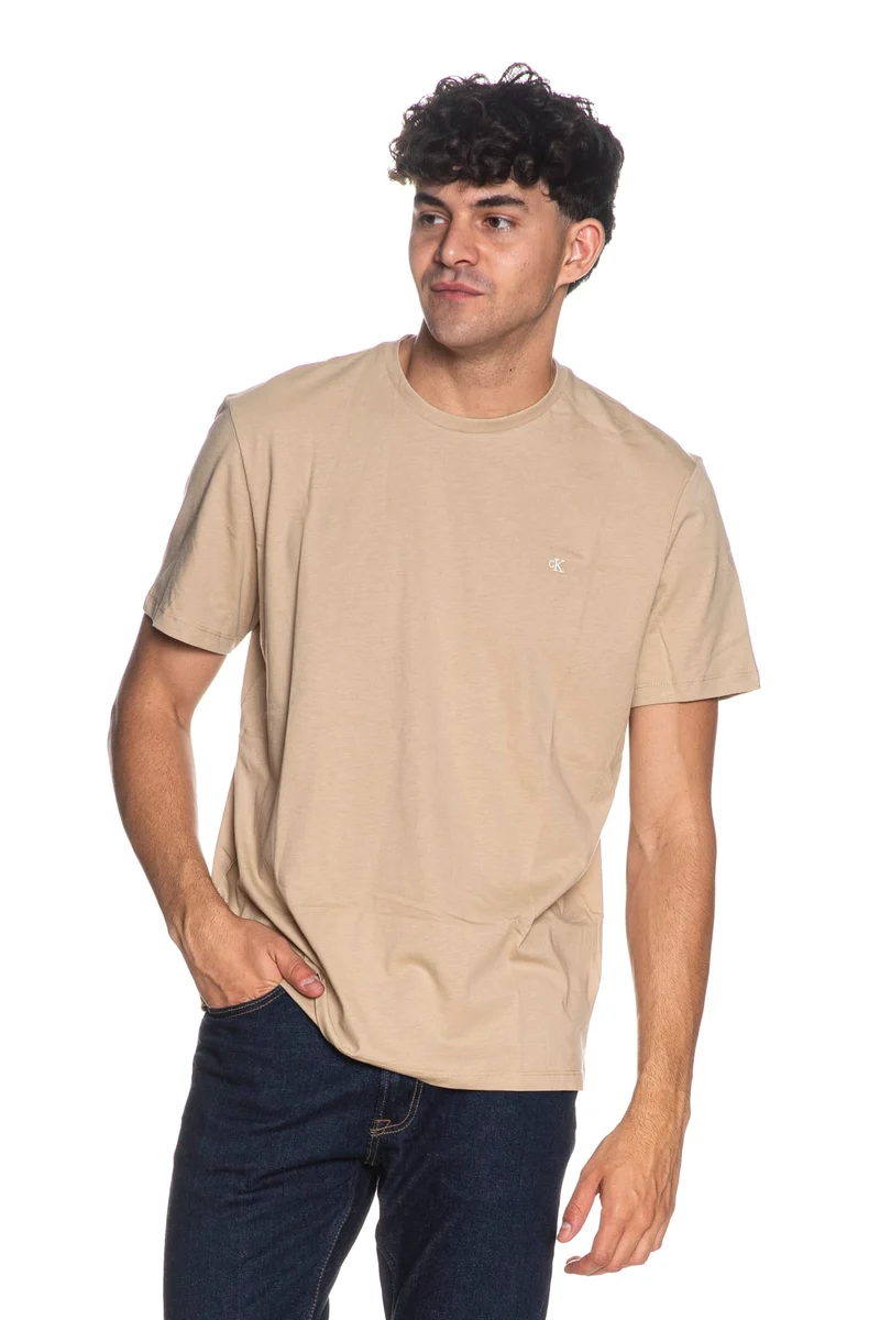 T Shirt Calvin Klein Ss Cls Mono Tee Da Uomo Light Beige