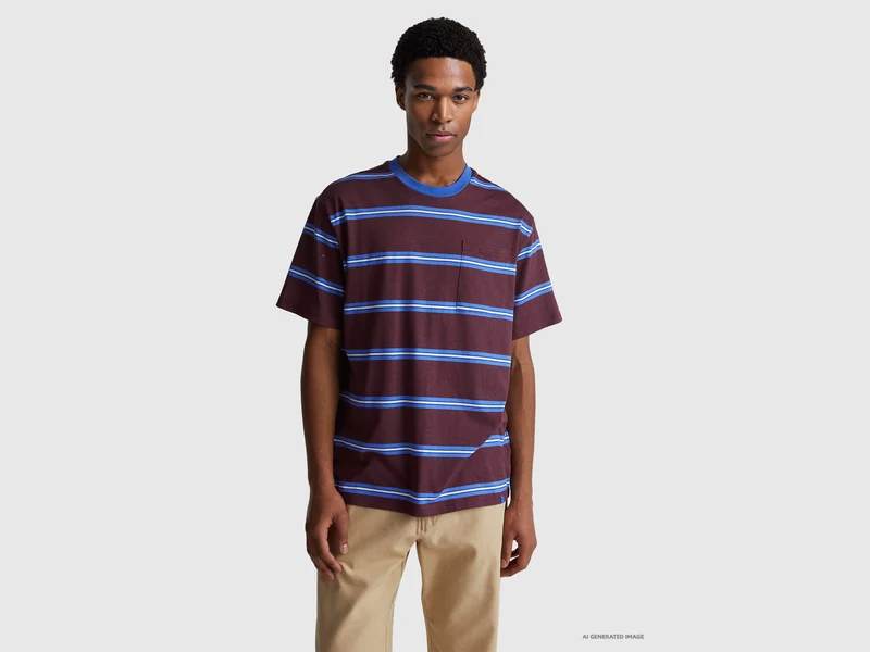 T-shirt a righe in puro cotone