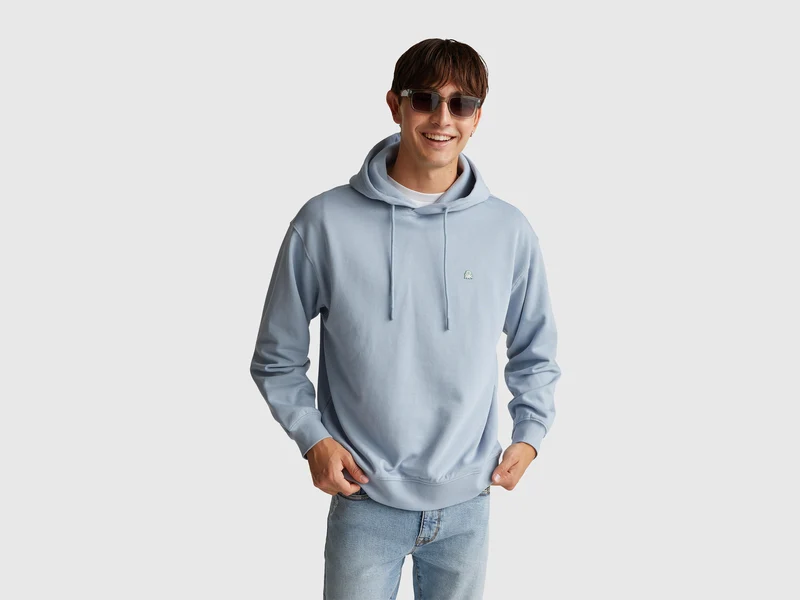 Felpa in cotone con cappuccio