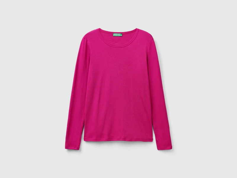 T-shirt a manica lunga in puro cotone