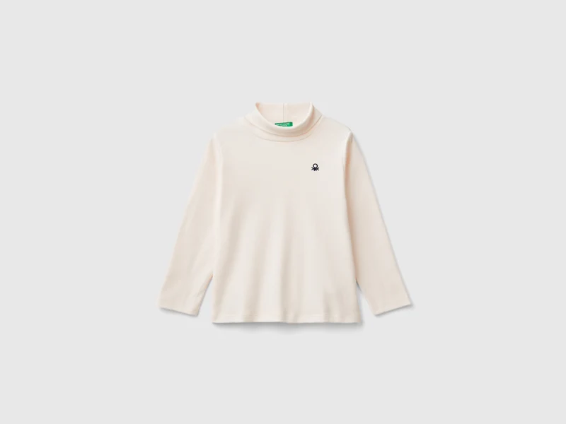 T-shirt lupetto a costine