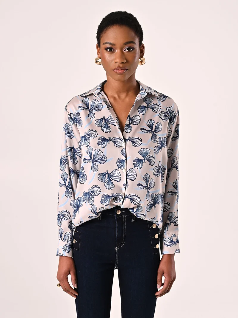 Camicia in Raso stampa Floreale