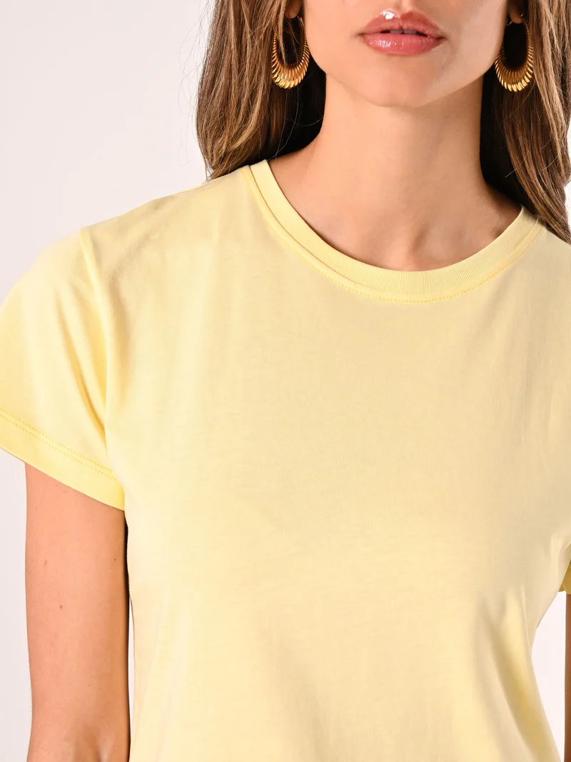 T-Shirt in Cotone Giallo Chiaro
