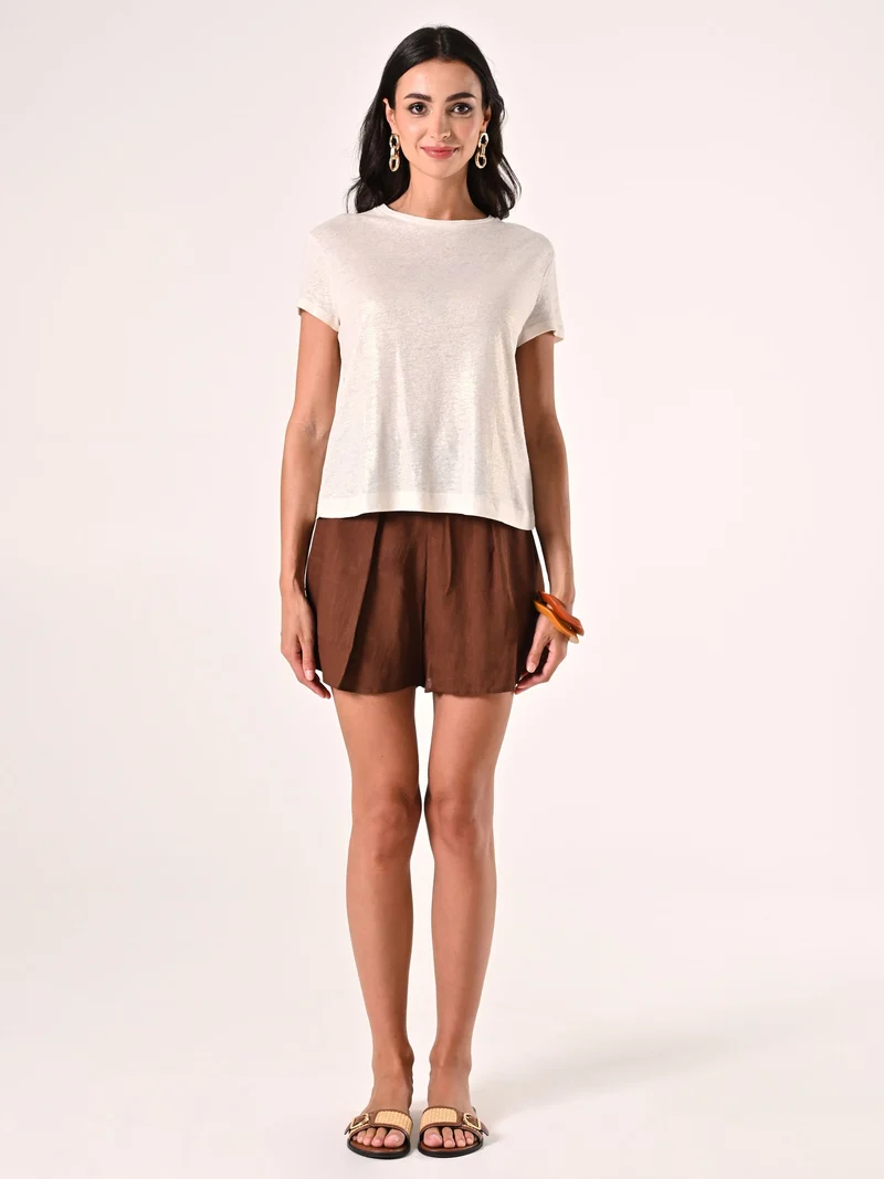 T-Shirt Lino Viscosa Beige