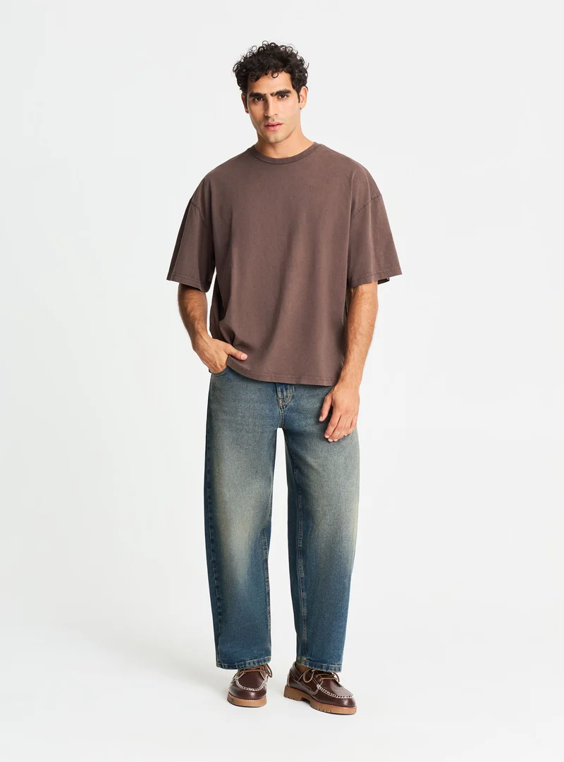 T-shirt boxy a tinta unita