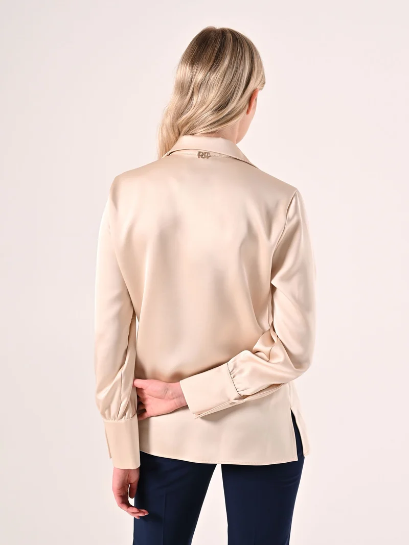 Camicia Beige in Raso