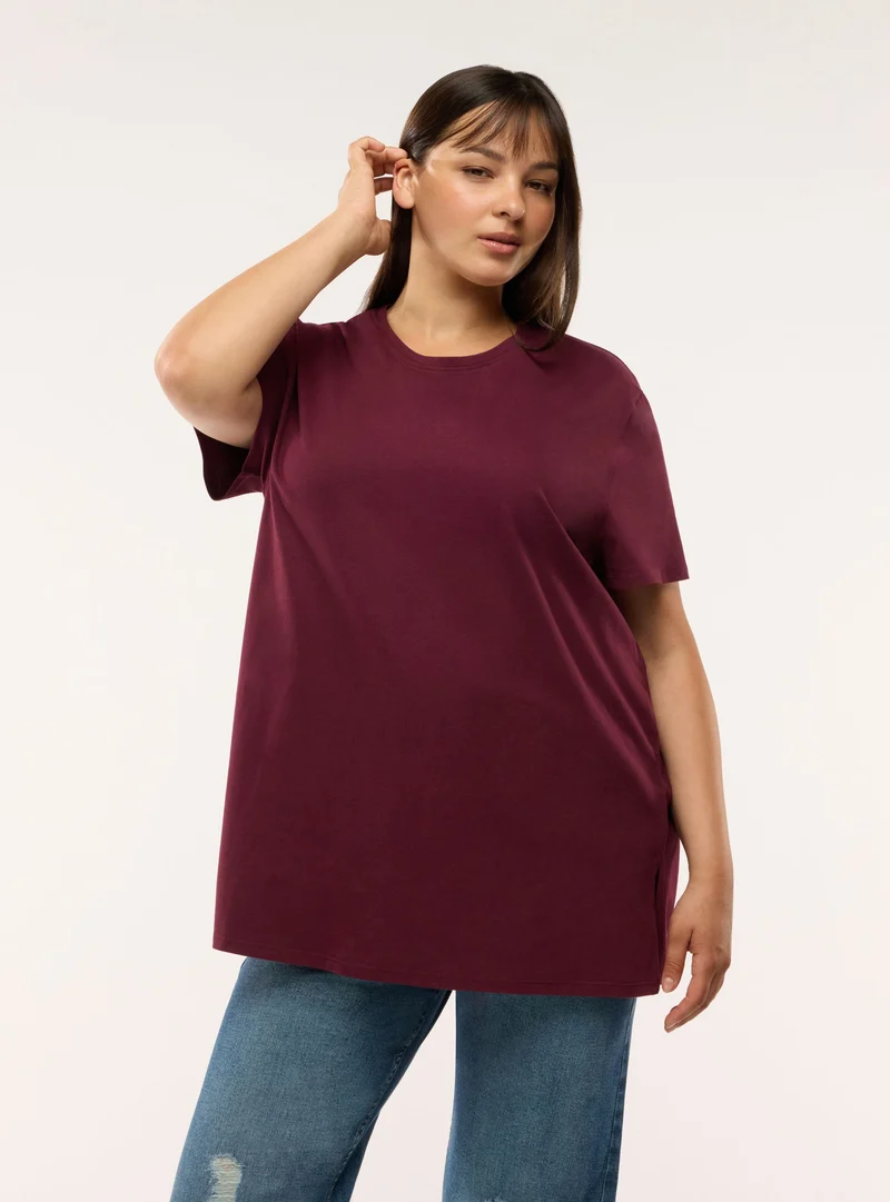 T-shirt maxi a tinta unita