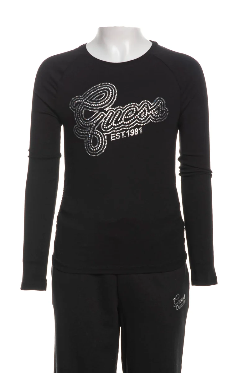 T Shirt Guess Ls Rg Stss Da Bambina Nera