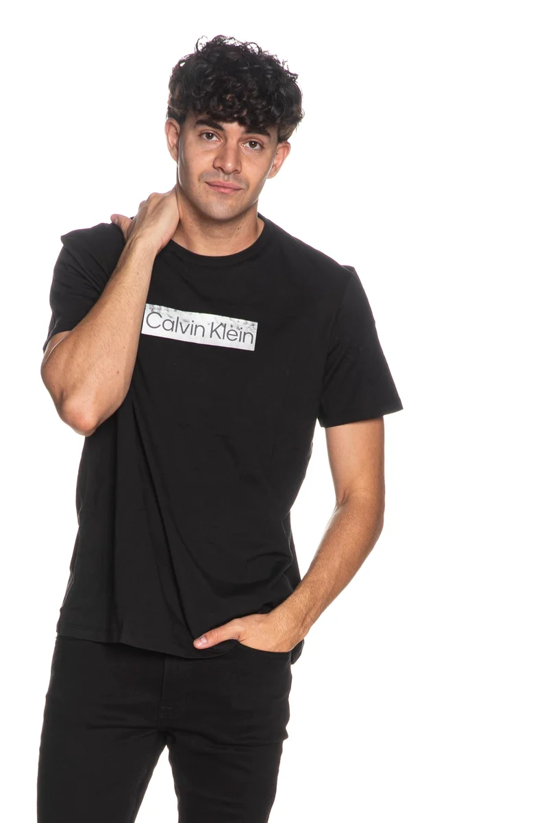T Shirt Calvin Klein Ss 30s Eu Spw Mtl Da Uomo Nera