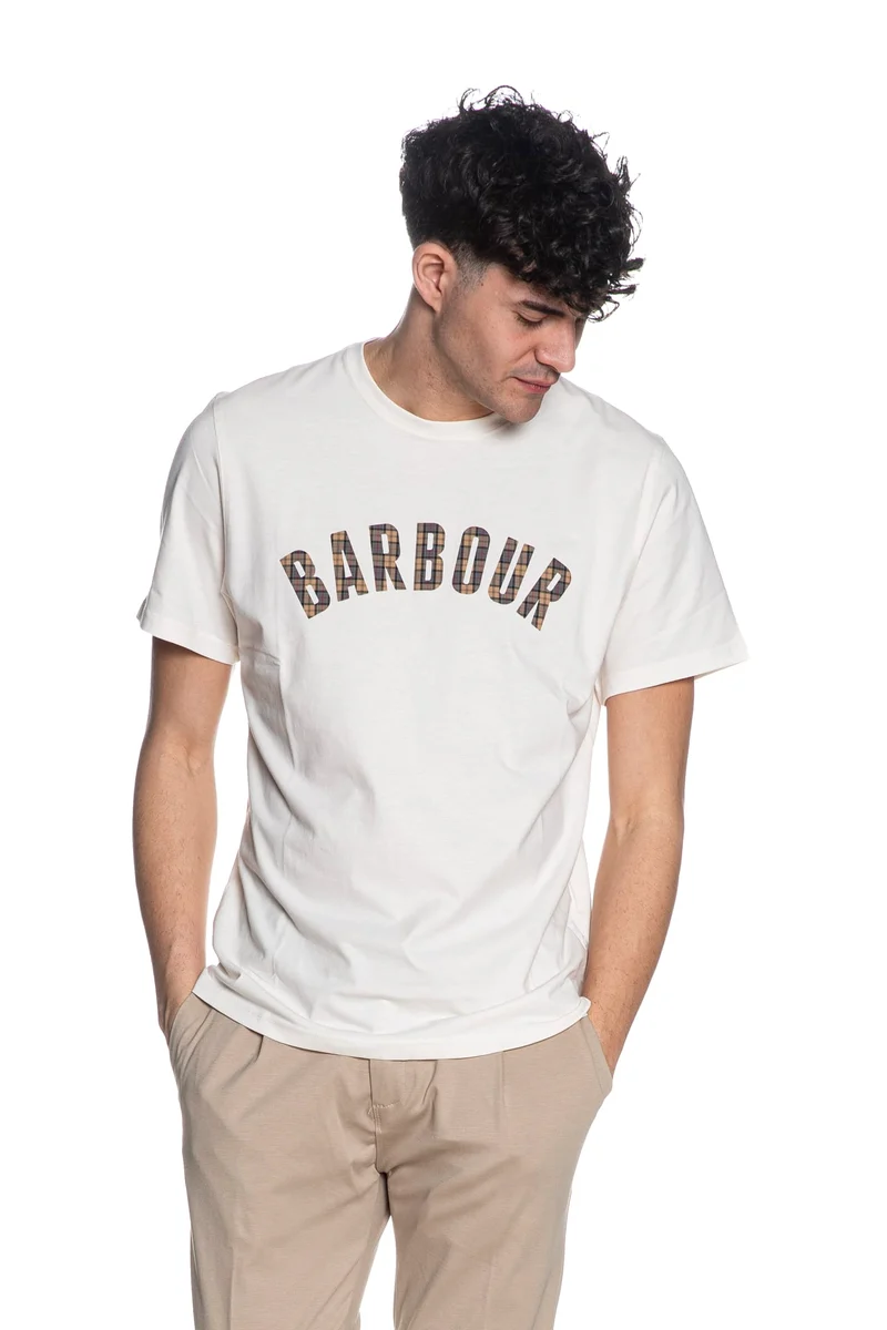 T Shirt Barbour Berwick Tee Da Uomo Panna