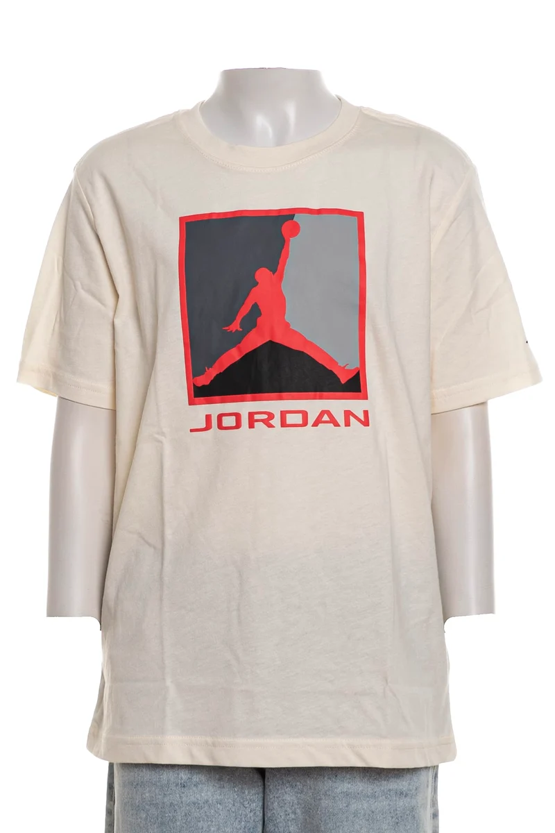 T Shirt Jordan Ess Tee Box Logo Da Bambino Giallo Pallido
