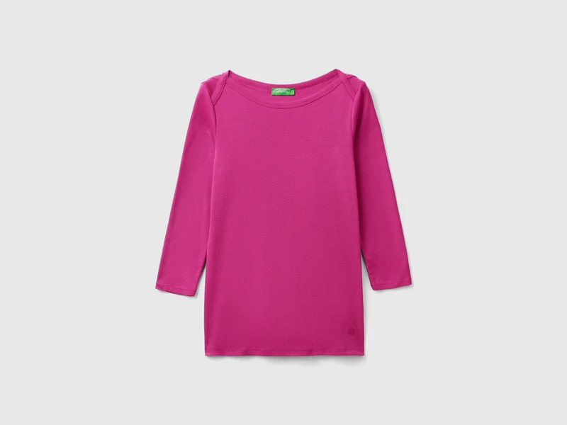 T-shirt con scollo a barchetta 100% cotone
