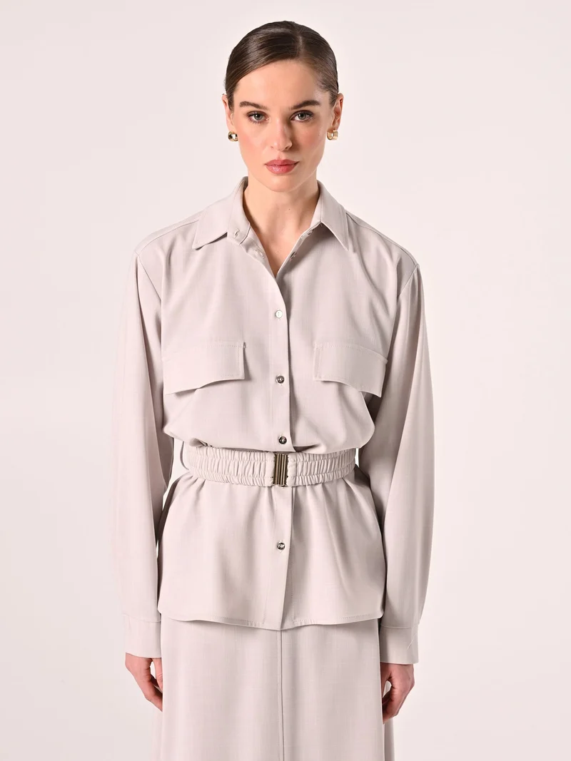Giacca Utility color Grigio Perla