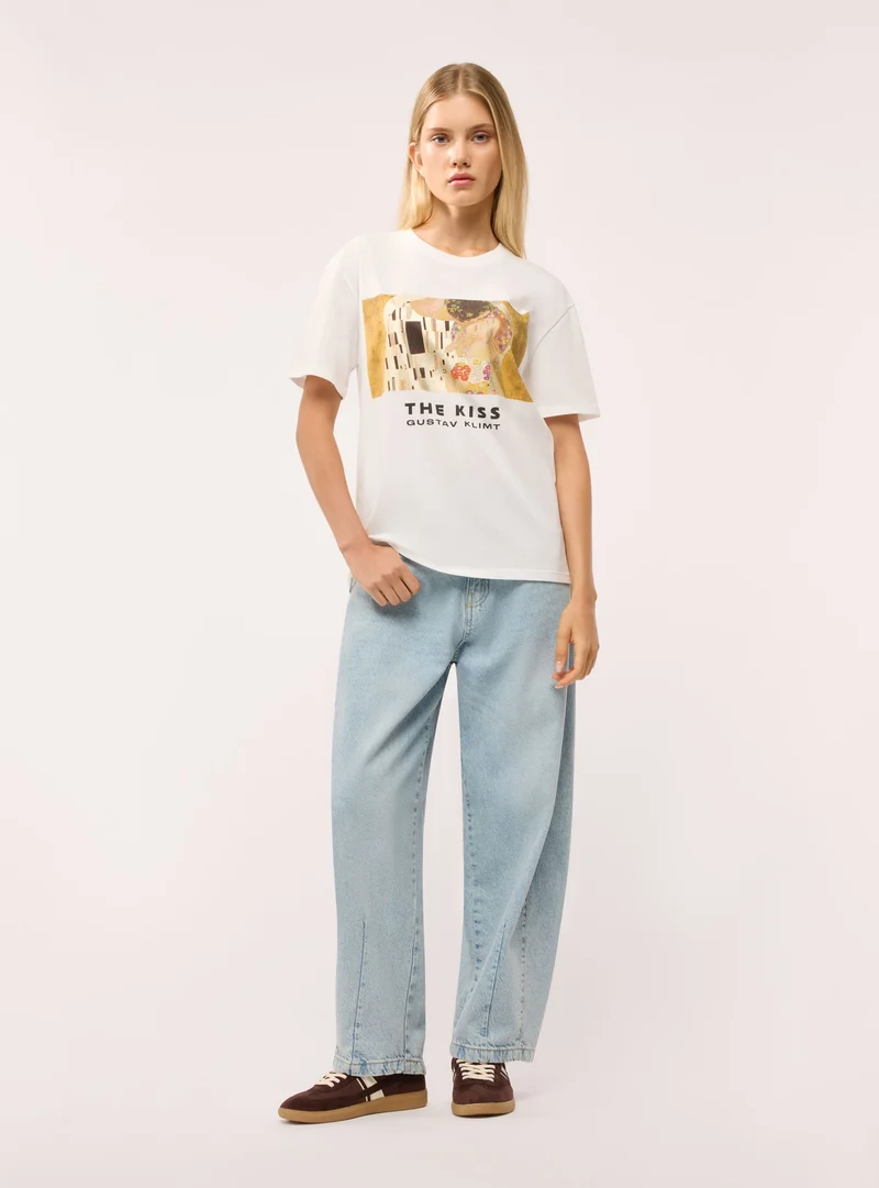 T-shirt ampia con stampa Klimt
