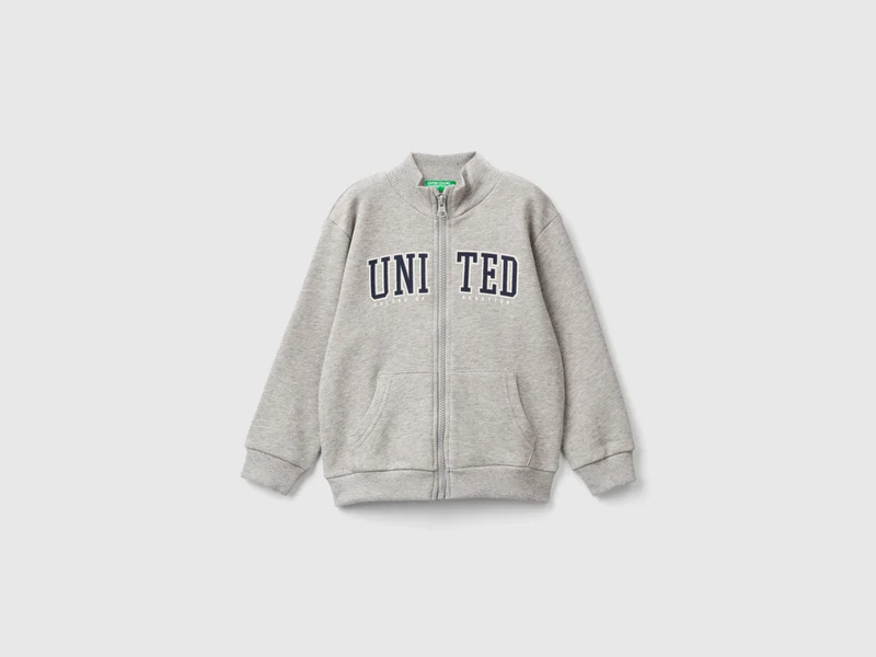 Felpa in cotone bio con zip