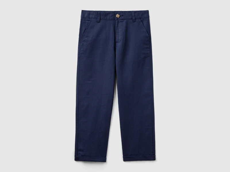 Pantaloni relaxed fit in misto lino