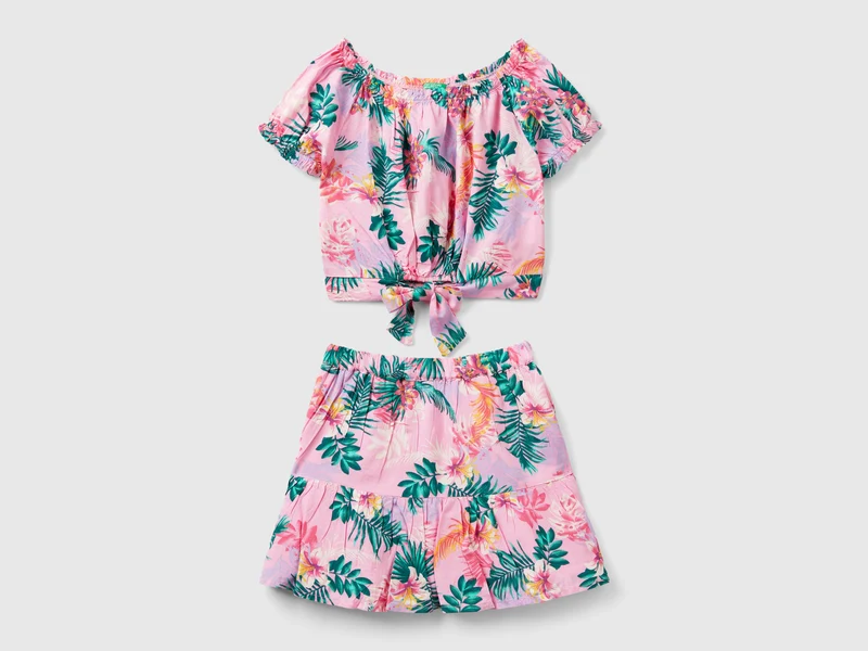 Completo top e gonna a fiori