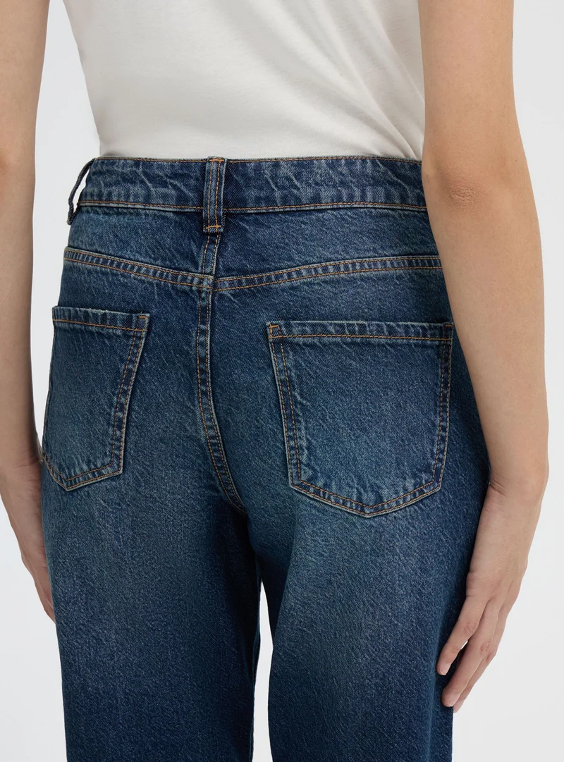 Jeans mom a vita alta