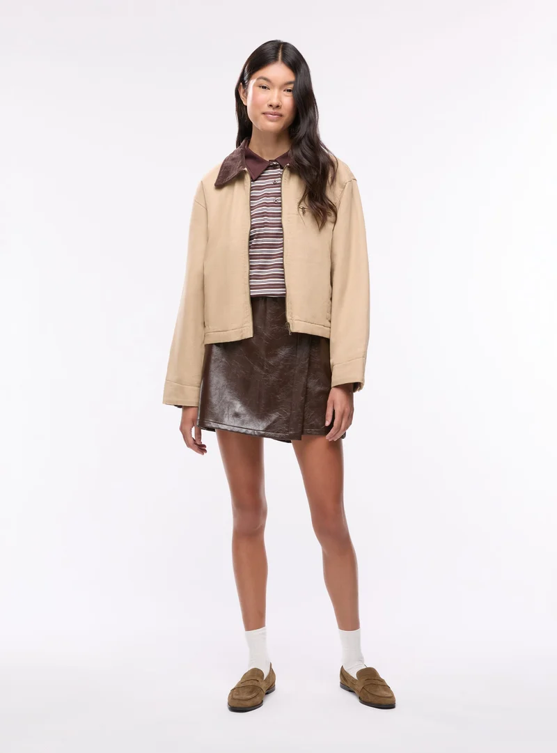 Giacca worker con zip e colletto a camicia