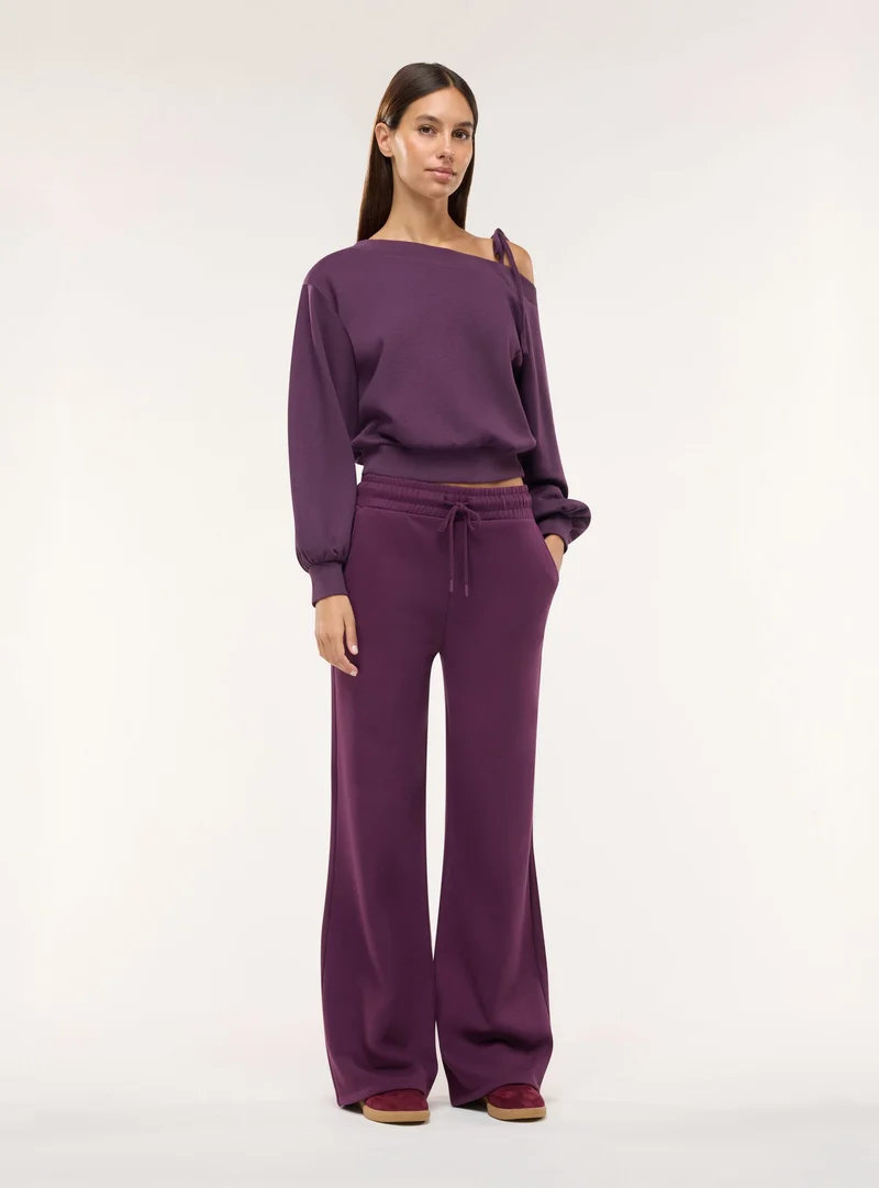 Pantaloni tuta wide leg tinta unita