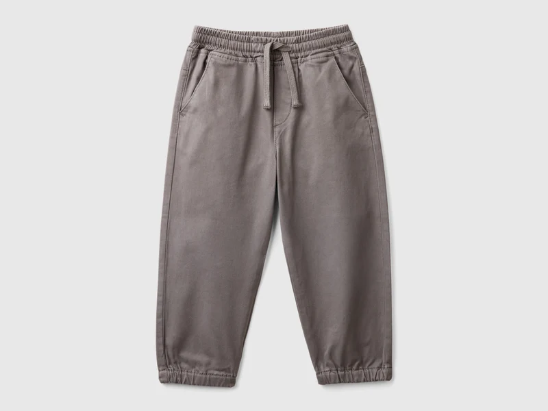 Joggers in cotone stretch con coulisse