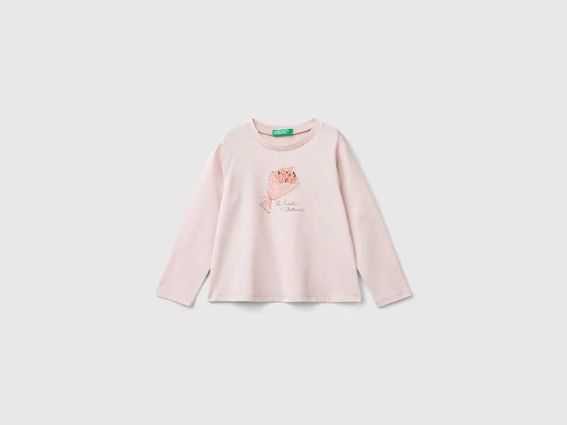 T-shirt con stampa glitter