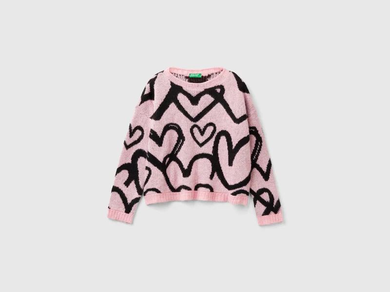Maglioncino con motivo cuori jacquard