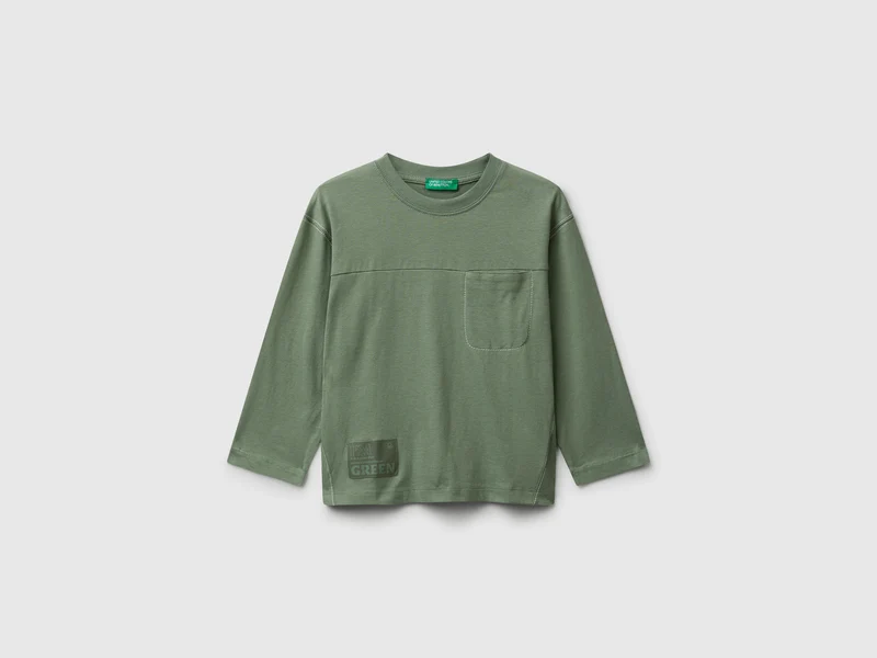 T-shirt manica lunga con stampa spessorata