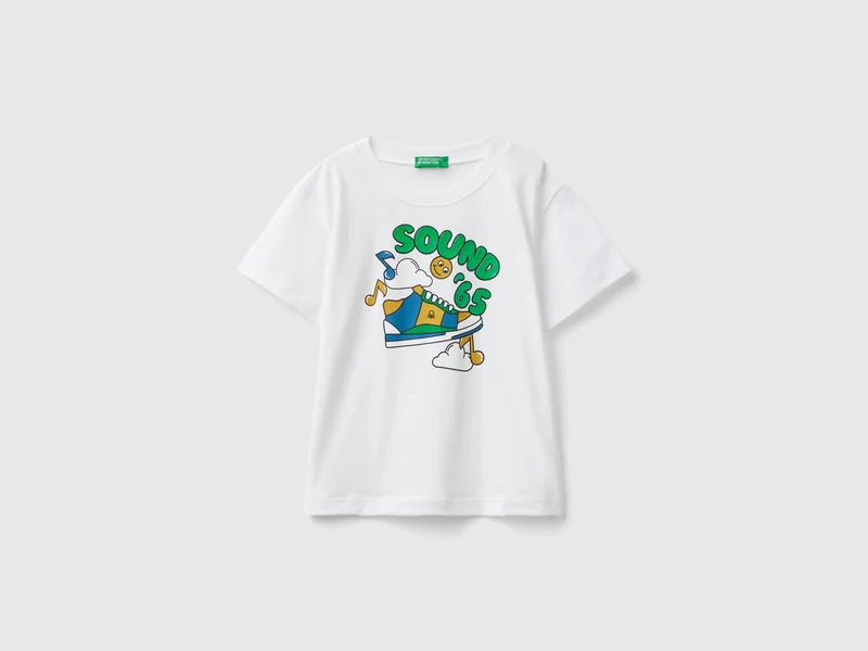 T-shirt con stampa in rilievo