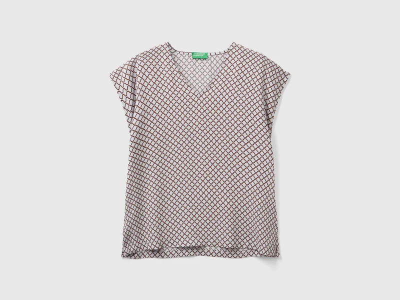 Blusa smanicata stampata