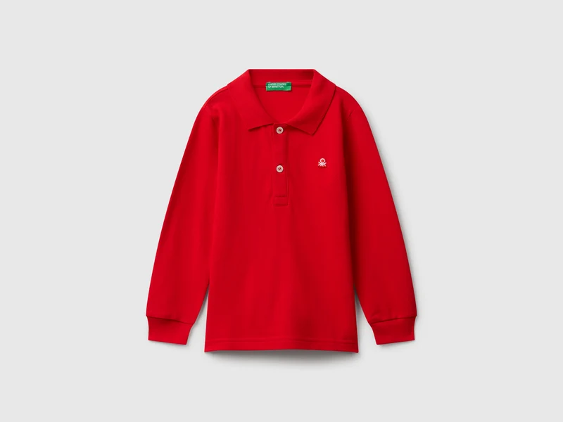 Polo manica lunga in cotone