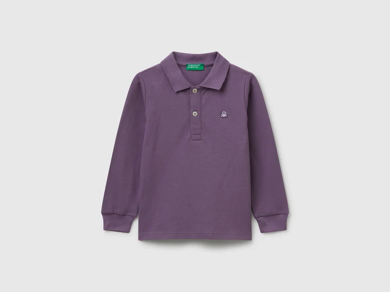 Polo manica lunga in cotone