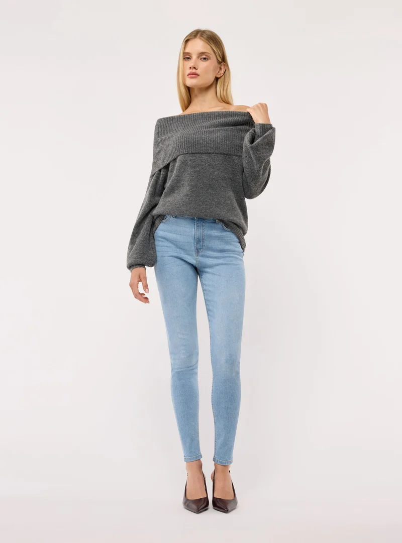 Jeans skinny a tinta unita