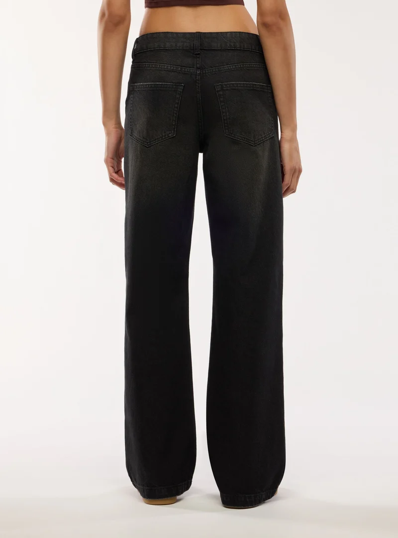 Jeans maxi wide leg a vita bassa