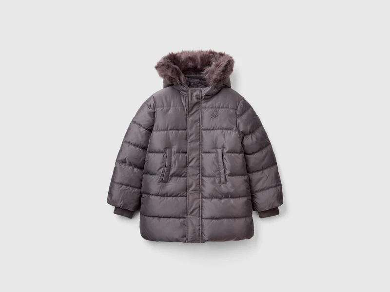 Piumino lungo in nylon lucido