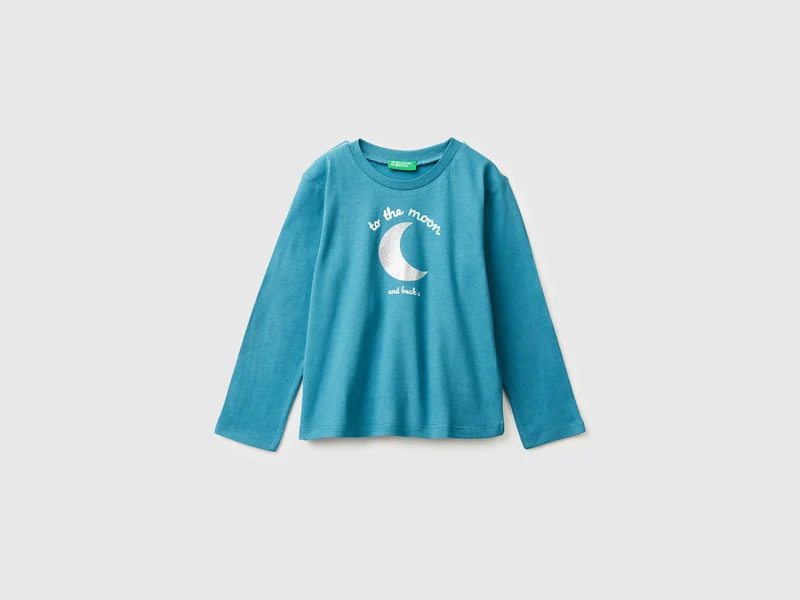 T-shirt con stampa glitter