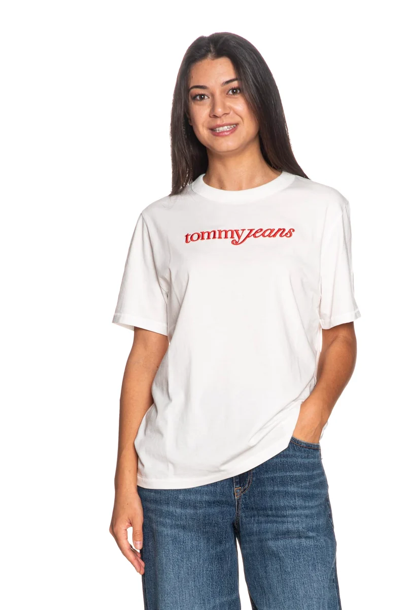 T Shirt Tommy Hilfiger Rlx Script Da Donna Bianca